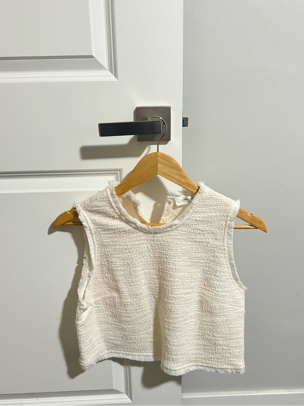Habitual Cream Textured Sleeveless Crop Top